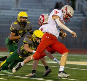 Jake Gaffaney outruns the entire Shadle Park defense on his way to a 72 yard TD run.